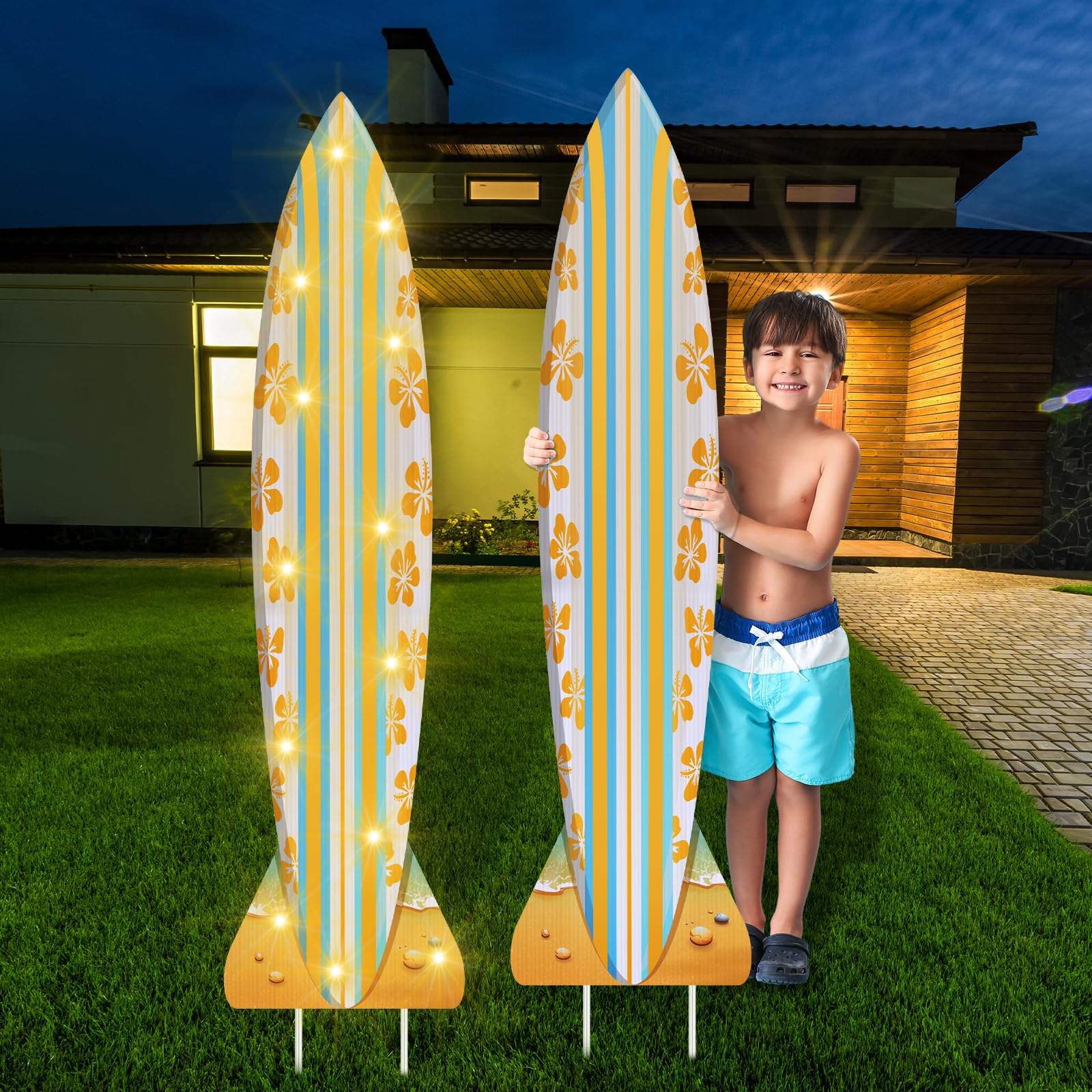Amazon.com : Lineshading 2 Pcs LED Surf Board Yard Signs with